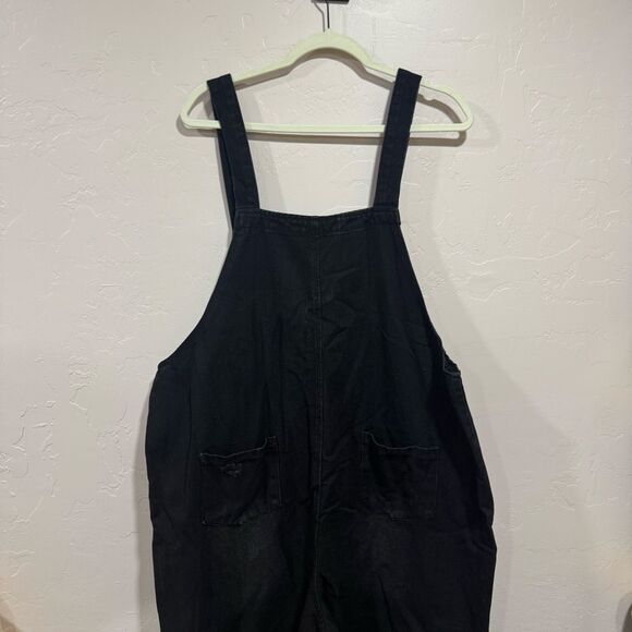 Black Denim Easel Overalls - Picture 4 of 6